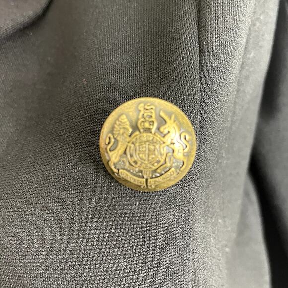 Neiman Marcus Double Breasted Blazer Stretch Black Women's 10 Classic Academia - Picture 9 of 15